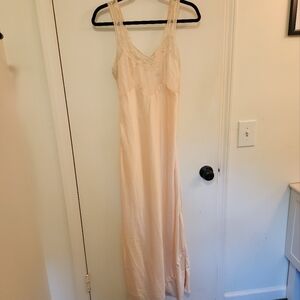 Velma Vintage Pink Lace Trim Slip  Nightgown